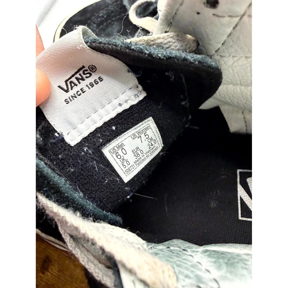 Vans Sk8-Hi Fruit‎ Skull Mens 6 Sneaker Black White Suede High Top Skate Shoes